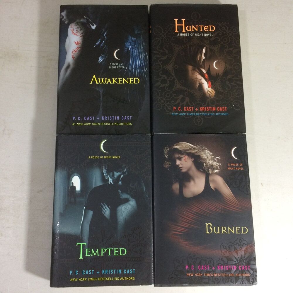 House Of Night Series PC Cast Kristin Cast Hardcover Book Lot 4 Burned Awakened